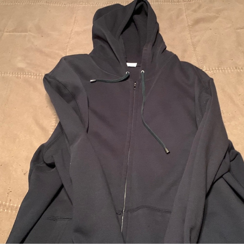 Men's Black Large Kenneth Cole Full Zip Hooded Sweatshirt - Picture 2 of 4